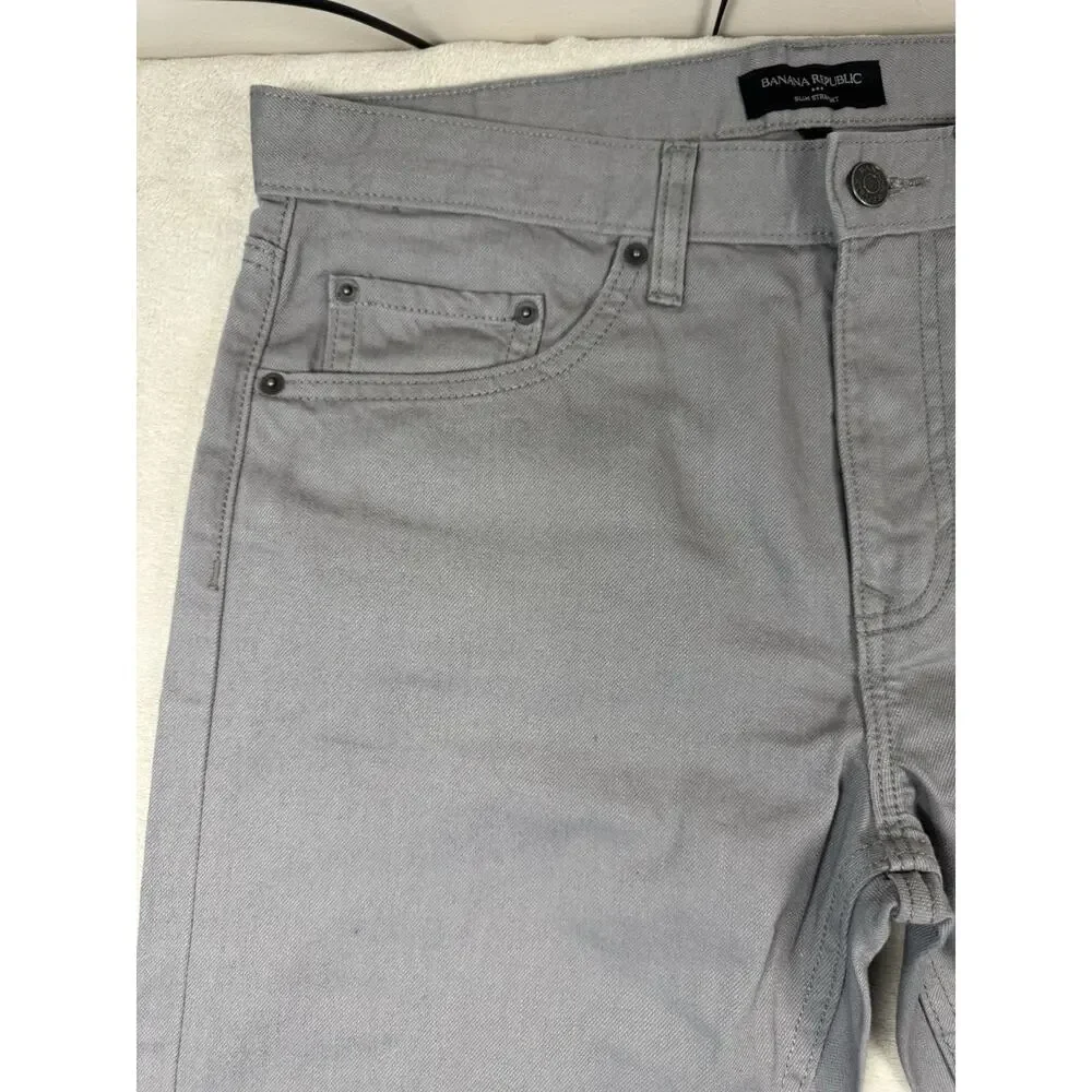 Banana Republic Slim Straight Gray Jeans Men’s 32x32 New With Tags NWT